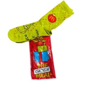 The grinch x McDonald's Lime Green Grinch Socks opened
